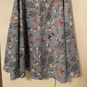 1861 Alice in wonderland blue midi skirt